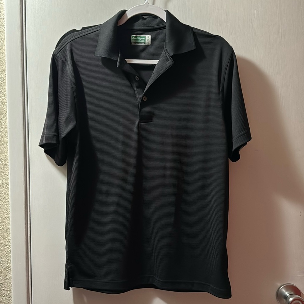 Men’s black performance polo shirt